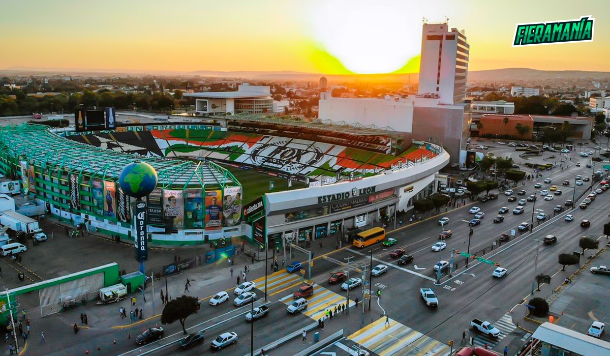 estadio leon atardecer